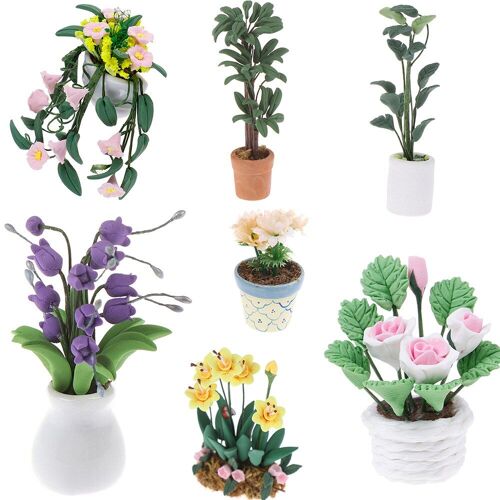 Maison De Poupée 1:12, Mini Plante Miniature En Pot, Pot De Fleurs, Décor De Maison De Poupée, Modèle De Bonsaï, Jouets Pour Enfants, Ornement De Jardin Féerique