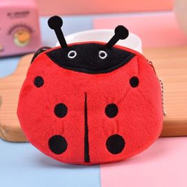 Coccinelle - Porte-Monnaie En Peluche Animal Marin, Pendentif Animal En Peluche, Sac De Rangement Animal De Dessin Animé, Sac Pour Casque, Pendentif Clé, 13cm