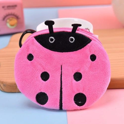 Coccinelle - Porte-Monnaie En Peluche Animal Marin, Pendentif Animal En Peluche, Sac De Rangement Animal De Dessin Animé, Sac Pour Casque, Pendentif Clé, 13cm
