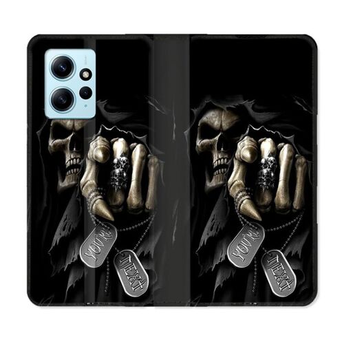 Housse Cuir Portefeuille Pour Xiaomi Redmi Note 12 4g Tete De Mort Your Next