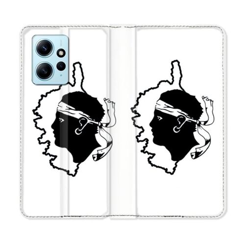 Housse Cuir Portefeuille Pour Xiaomi Redmi Note 12 4g Voyage Corse Blanc