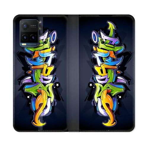 Housse Cuir Portefeuille Pour Vivo Y21 / Y21s / Y33s Street Art Graffiti