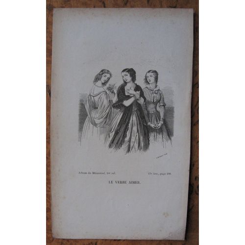 Gravure 19° "Le Verbe Aimer" Album Ménestrel