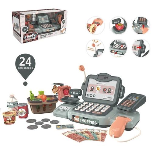 888k-24pcs - Mini Caisse Enregistreuse Pour Enfants, Jouets De Supermarché, Simulation De Calcul Alimentaire, Jeu De Simulation De Compteur Haïtien, Achats Pour Enfants