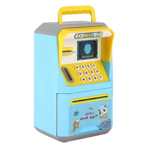 Bleu - Mini Iko-Boîte À Mot De Passe De Banque Électronique Pour Enfants, Jouet De Boîte À Billets Numérique Sûre, Héros De Visage Simulés, Cadeau De Noël
