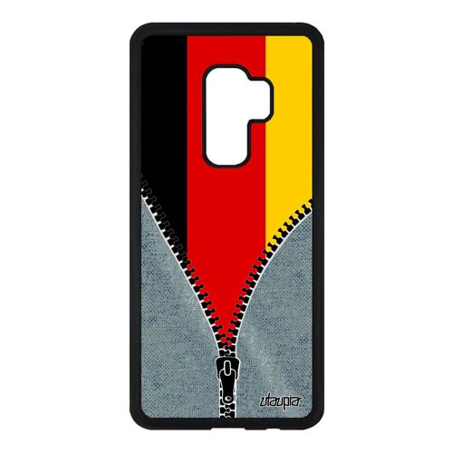 Coque S9 Plus silicone drapeau Allemagne allemand foot jo noir en Samsung Galaxy S9 Plus