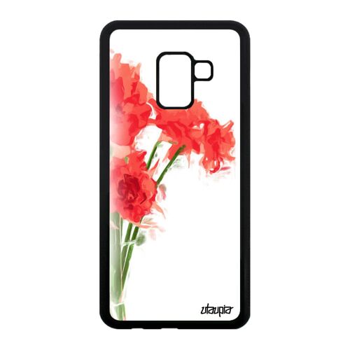 Coque A8 2018 Silicone Bouquet De Fleurs Mobile Jonquille Noir En Samsung Galaxy A8 2018