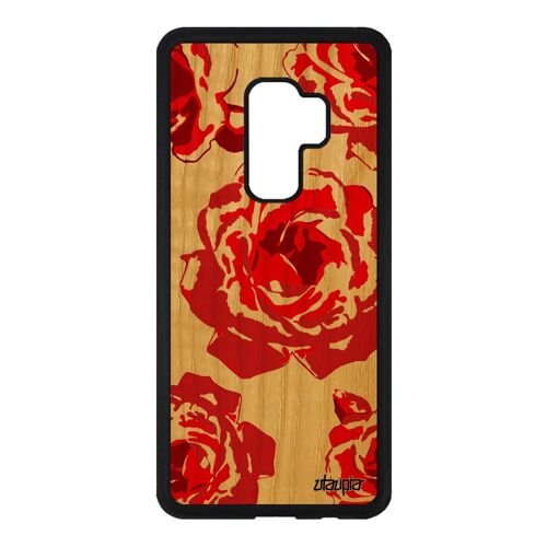 Coque Samsung S9 Plus En Bois Silicone Rose Fleur Housse Petale De Souple Samsung Galaxy S9 Plus