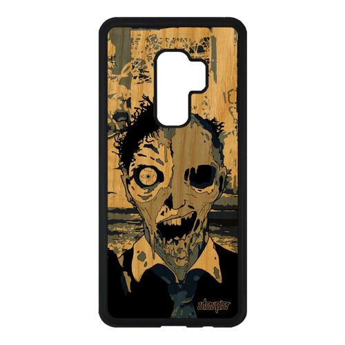 Coque S9 Plus bois silicone mort vivant ville Bleu 4G squelette a Samsung Galaxy S9 Plus