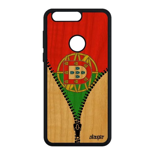 Coque Bois Silicone Drapeau Portugal Portugais Honor 8 Design Jeux Olympiques De