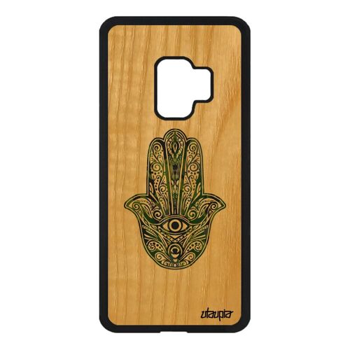 Coque Pour Samsung Galaxy S9 En Bois Et Silicone Main De Fatma Il Khamsa Fatima