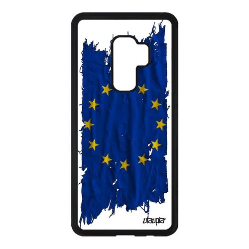 Coque Silicone Galaxy S9 Plus Drapeau Europeen Europe Ue Solide Tissus A Samsung Galaxy S9 Plus