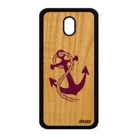 Coque Pour J3 2017 Bois Silicone Ancre Marinière Corde Chaine De Samsung Galaxy J3 2017