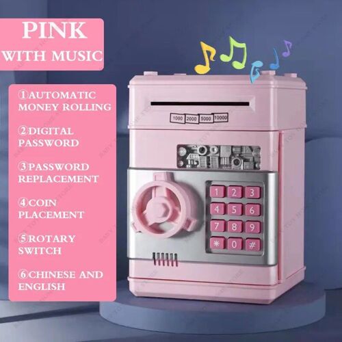 Rose Avec De La Musique - Iko-Mini Tirelire Pour Garçons Et Bol, Boîte D'épargne Avec Coffre-Fort Pour Enfants, Pot Avec Fente À Billets Existent