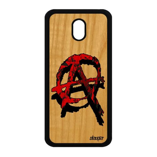 Coque Pour Samsung Galaxy J3 2017 En Bois Silicone Anarchie Anarchiste Hardrock