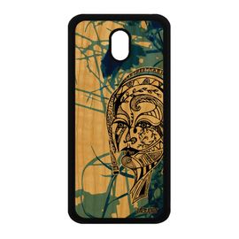 Coque Galaxy J3 2017 En Bois Silicone Femme Tribal Dessin Rigide Florale Samsung Galaxy J3 2017