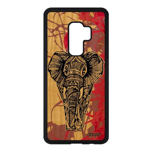 Coque Pour Galaxy S9 Plus Bois Silicone Elephant Telephone Portable Rose Samsung Galaxy S9 Plus