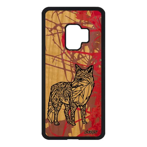 Coque silicone renard pour Galaxy S9 bois animal housse telephone noir a Samsung Galaxy S9