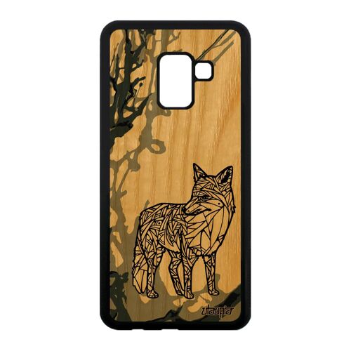 Coque Galaxy A8 2018 En Bois Silicone Renard Animaux Dessin Etui Naturel Samsung Galaxy A8 2018
