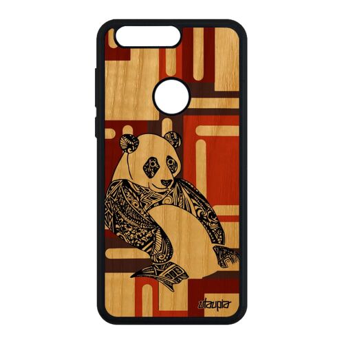 Coque En Bois Honor 8 Silicone Panda Housse Animaux Bumper Azteque Dessin Cube A