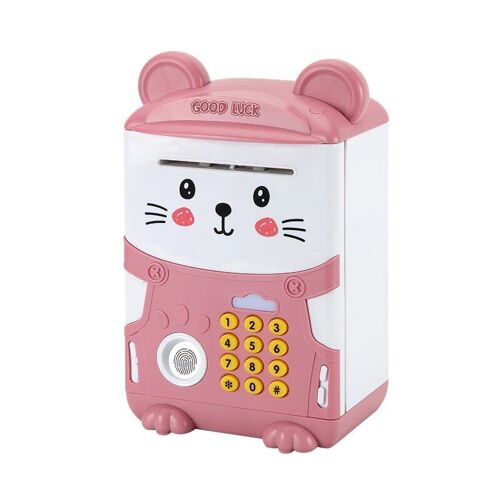 Rose - EBOYU-Tirelire Iko 6708, économie d'argent, rouleau automatique, Monny avec clavier mot de passe et déverrouillage par empreinte digitale, jouets cadeaux d'anniversaire pour enfants