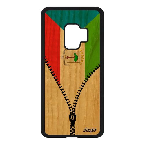 Coque Pour Samsung Galaxy S9 En Bois Silicone Drapeau Guinee Equatoriale Guineen