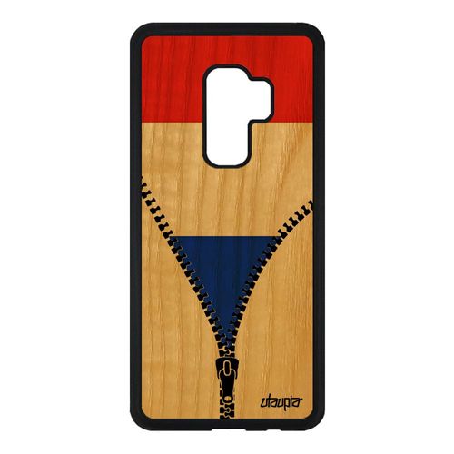 Coque Bois Silicone Samsung S9 Plus Drapeau France Français Football Foot Samsung Galaxy S9 Plus