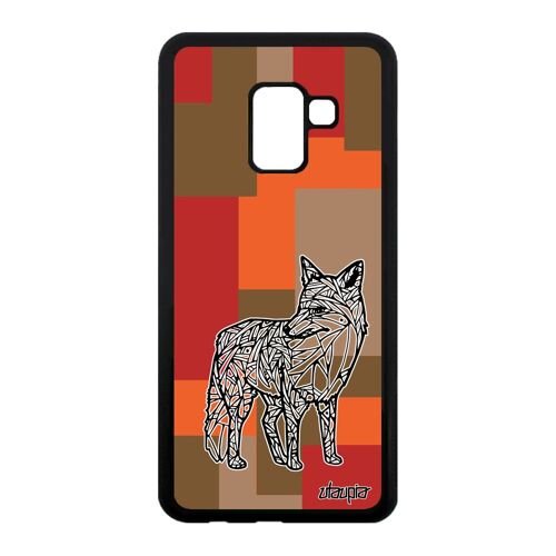 Coque Samsung Galaxy A8 2018 Silicone Renard Animaux De Protection Rigide Marron