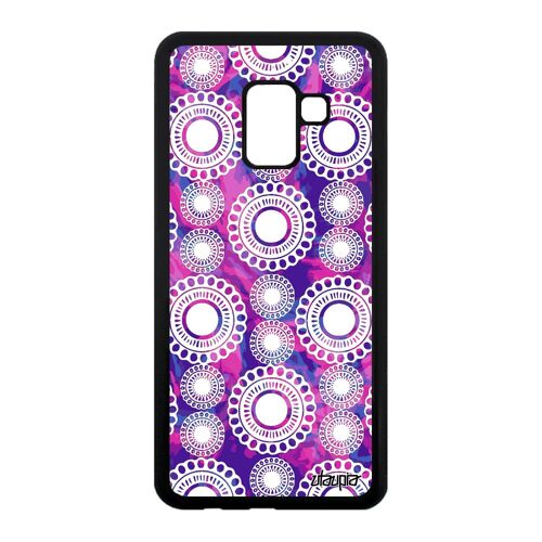 Coque silicone Motif floral pour Samsung A8 2018 impression case Violet a Samsung Galaxy A8 2018