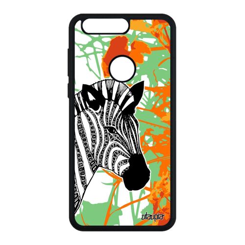 Coque silicone Honor 8 zebre personnalisé noir et blanc africain fleur portable