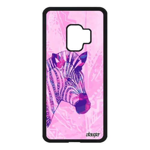 Coque Samsung S9 silicone zebre noir africain plume rayé animaux cheval a Samsung Galaxy S9