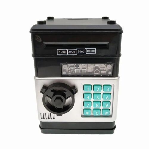 Noir - Coffre-Fort Électronique Avec Mot De Passe, Code De Verrouillage À Clé, Pièces De Monnaie Automatiques, Économie D'argent, Compteur, Mini Coffre-Fort, Cadeau Pour Enfant