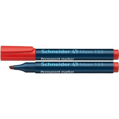 Schneider Maxx 133 Lot De 10 Marqueurs Permanents Rechargeables Pour Carton/Papier/Plastique/Verre/Métal Encre Rouge