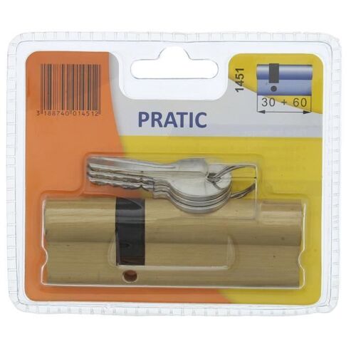BRICARD PRATIC 1451 Cylindre 30+60 mm en laiton double entrée / niveau de sécurité 1