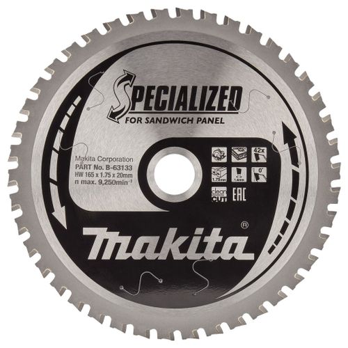 Makita B -63133 Circular Saw Blade Sandwichpaneel - 165x20x1.75mm 42T