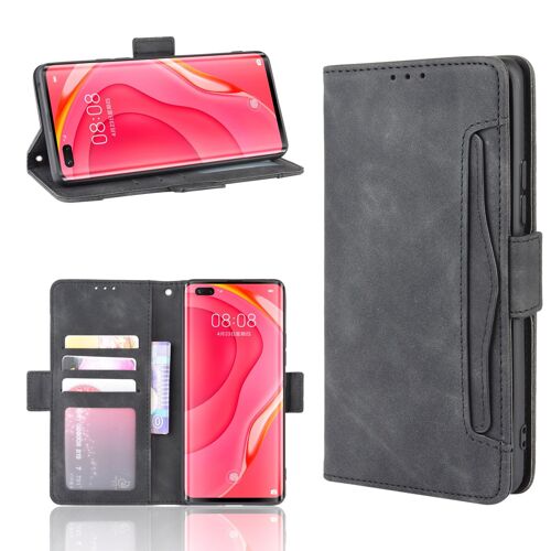 Coque Huawei Nova 7 Pro,Etui Pour Huawei Nova 7 Pro,Coque Multi-Cartes Pour Huawei Nova 7 Pro,Etui En Cuir Pu Premium Housse Pour Huawei Nova 7 Pro,Noir