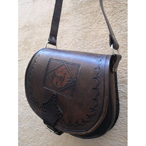 Sac à main en cuir - Design hippie, style boho - Artisanat de Bolivie