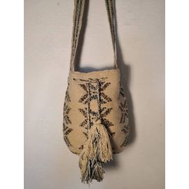 Sac mochila traditionnel Wayuu 100% laine - Design unique - Artisanat de Colombie (Guajira)