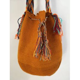 Sac mochila traditionnel Wayuu 100% laine - Design unique - Artisanat de Colombie (Guajira)