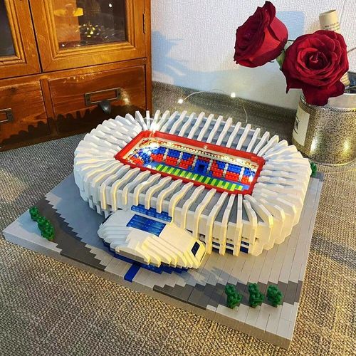 Avec Boîte - Paies Led Stadium - Knew Built Modèle De Stade De Football De Style Parisien Pour Adultes, Micro Mini Kit De Nuits De Diamants, Ensemble De Briques De Terrain De Football À Assembler, Jouet De Puzzle