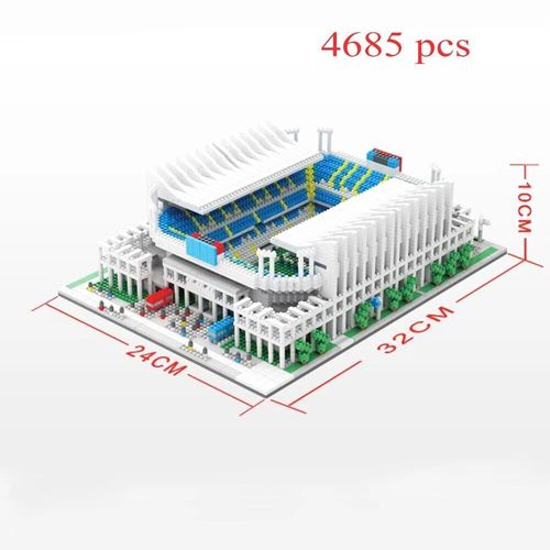 En Sac - Stadium De Style Malaga - Knew Built Modèle De Stade De Football De Style Parisien Pour Adultes, Micro Mini Kit De Nuits De Diamants, Ensemble De Briques De Terrain De Football À Assembler, Jouet De Puzzle