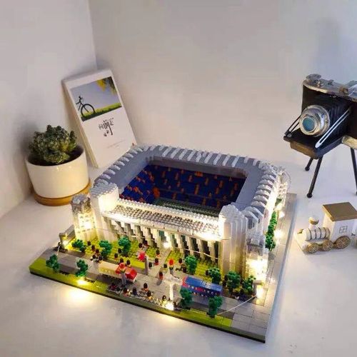 Avec Boîte - Madrid Led Stadium - Knew Built Modèle De Stade De Football De Style Parisien Pour Adultes, Micro Mini Kit De Nuits De Diamants, Ensemble De Briques De Terrain De Football À Assembler, Jouet De Puzzle