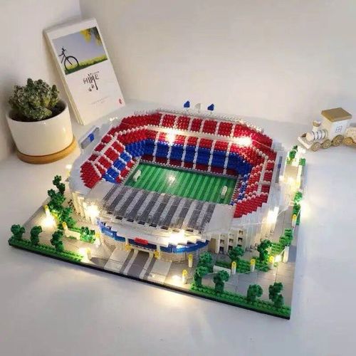 En Sac - Stade Led De Basa - Knew Built Modèle De Stade De Football De Style Parisien Pour Adultes, Micro Mini Kit De Nuits De Diamants, Ensemble De Briques De Terrain De Football À Assembler, Jouet De Puzzle