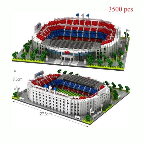 Avec Boîte - Stade De Style Basa - Knew Built Modèle De Stade De Football De Style Parisien Pour Adultes, Micro Mini Kit De Nuits De Diamants, Ensemble De Briques De Terrain De Football À Assembler, Jouet De Puzzle