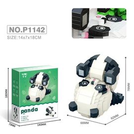 Pand Pand À La Main P1142 - Puzzle De Blocs De Construction De Panda Géant Pour Enfants, Jouets Éducatifs Avec Boîte, Modèle De Jouet De Série, Ornements De Construction, Cadeaux Pour Filles