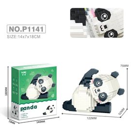 P1141 Exercice D'échauffement - Puzzle De Blocs De Construction De Panda Géant Pour Enfants, Jouets Éducatifs Avec Boîte, Modèle De Jouet De Série, Ornements De Construction, Cadeaux Pour Filles