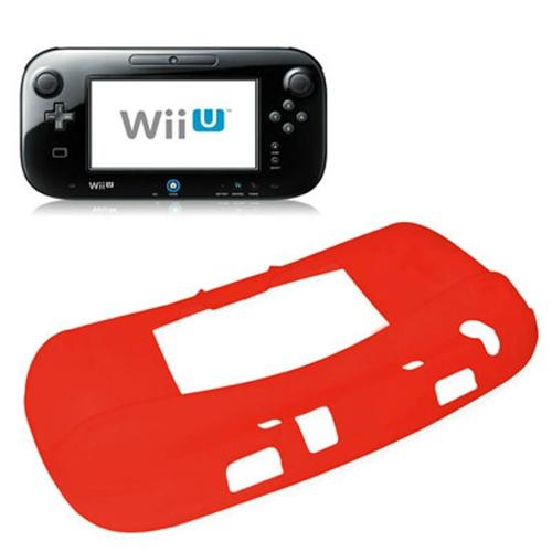 Housse étui protection silicone pour Nintendo Wii U - Anti choc / rayures - Rouge