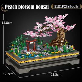 Fleur De Pêche - Mini Moc City Bonsai Ornements Décennie S De Construction Pour Enfants, Décoration De La Maison, Plante En Pot, Figurines, Briques, Jouet Cadeau, Amis, 1426pcs