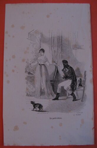 Gravure Ancienne Fin 19° Le Petit Chien D'après Jules David Graveur Verdeil