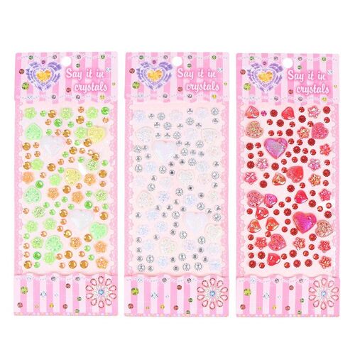 Autocollant Diamant Cristal En Forme De Coeur, 1 Feuille, Gemmes Acryliques, Jouets De Bricolage Pour Enfants, Scrapbooking, Décor De Livre De Voiture, Mémo